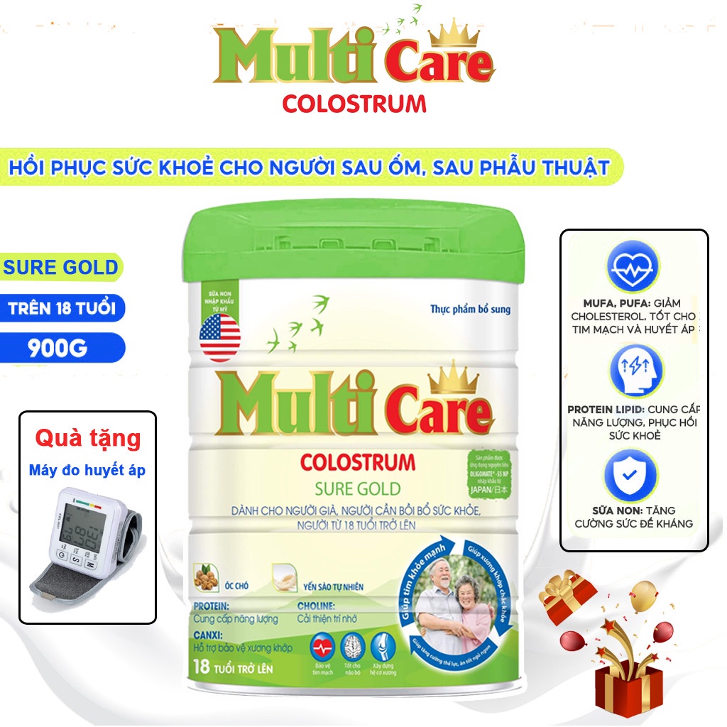 Sữa dành cho người già cần bồi bổ sức khoẻ, người dạ dày, người cần hồi phục sau phẫu thuật Sure Gold 900g