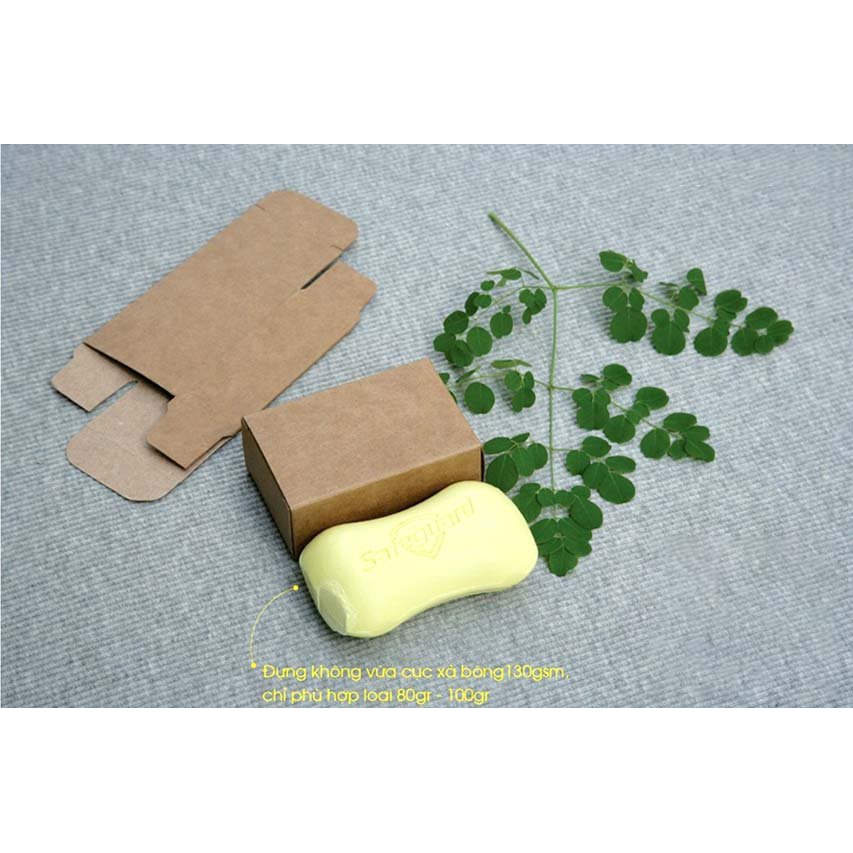 Kho sỉ- Hộp giấy kraft 2 mặt đựng xà bông handmade.