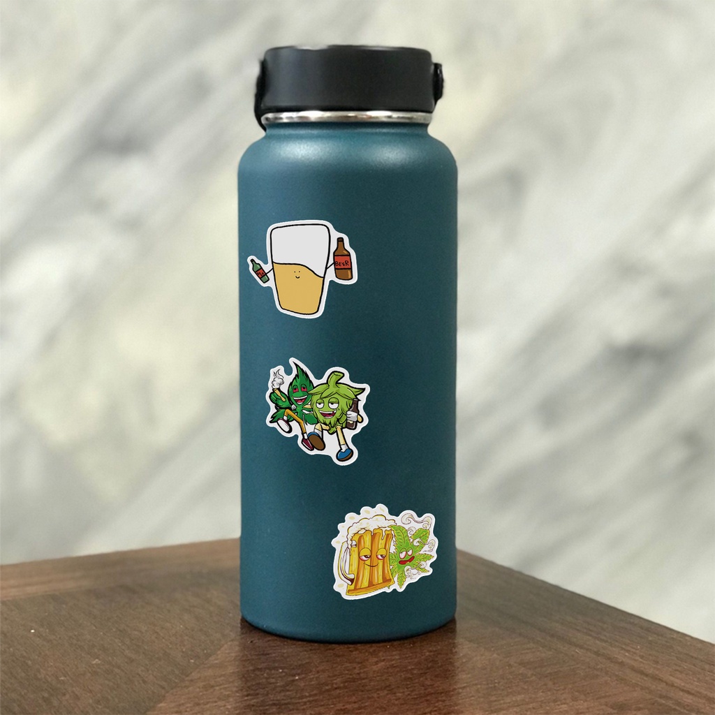 STICKER Beer Chất Liệu PVC Chống Thấm Nước Trang Trí Điện Thoại , Nón Bảo Hiểm , Laptop , Vali