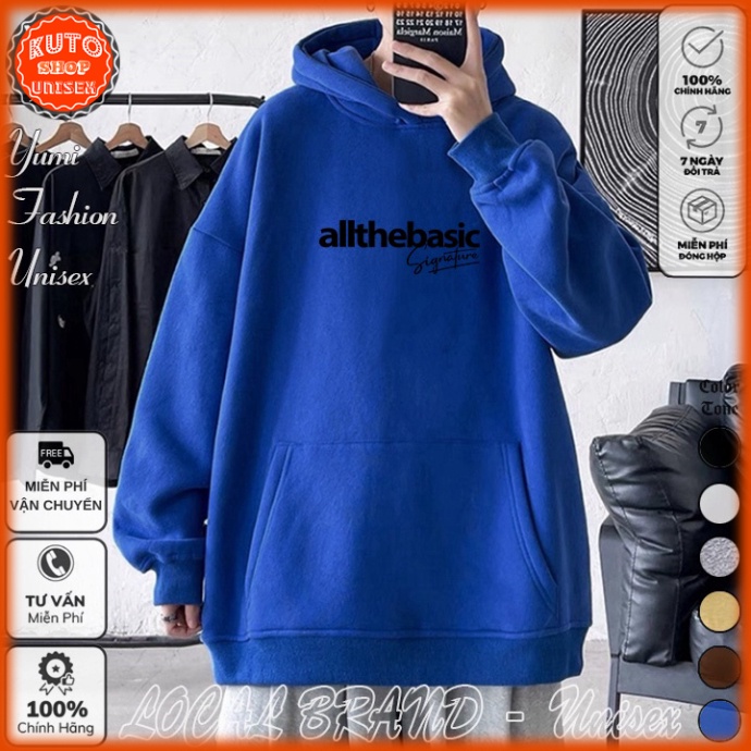 Áo Hoodie AllTheBasic Local Brand Unisex Ullzang nỉ bông cao cấp dày - Áo Khoác Nỉ Form Rộng