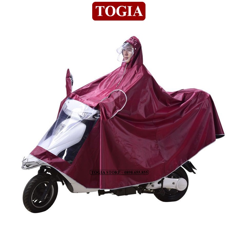 Áo Mưa Phản Quang 1 MŨ  Có Kính Chắn Nước Che Mặt Chống Thấm Cao Cấp Có Túi Chùm Gương Chiếu Hậu TOGIA