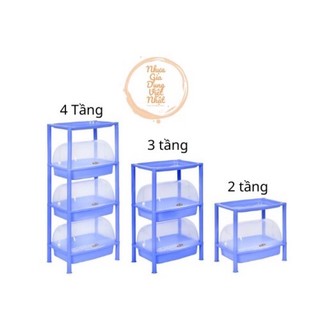 Kệ úp cốc chén, bát đĩa 2 tầng - 3 tầng - 4 tầng có nắp đậy hàng Việt Nhật