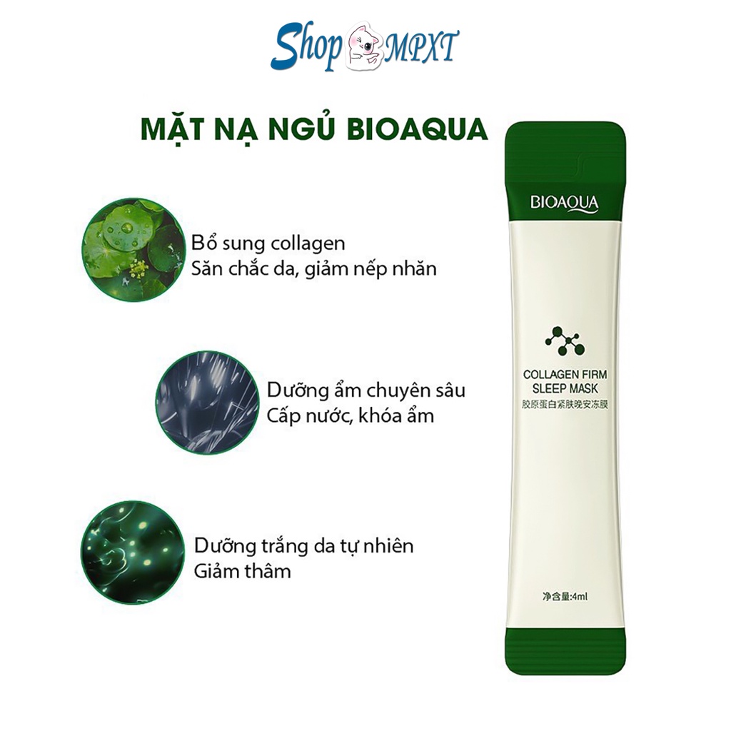 Mặt nạ ngủ Bioaqua collagen kiểm soát dầu làm săn chắc da và se khít chân lông