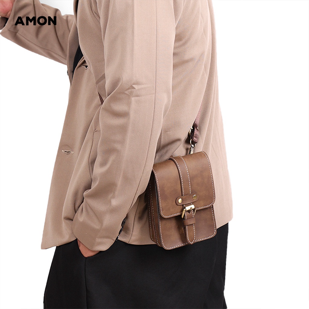 Túi Đeo Chéo Nam Nữ Unisex AMON LAKID Chất da PU Cao Cấp