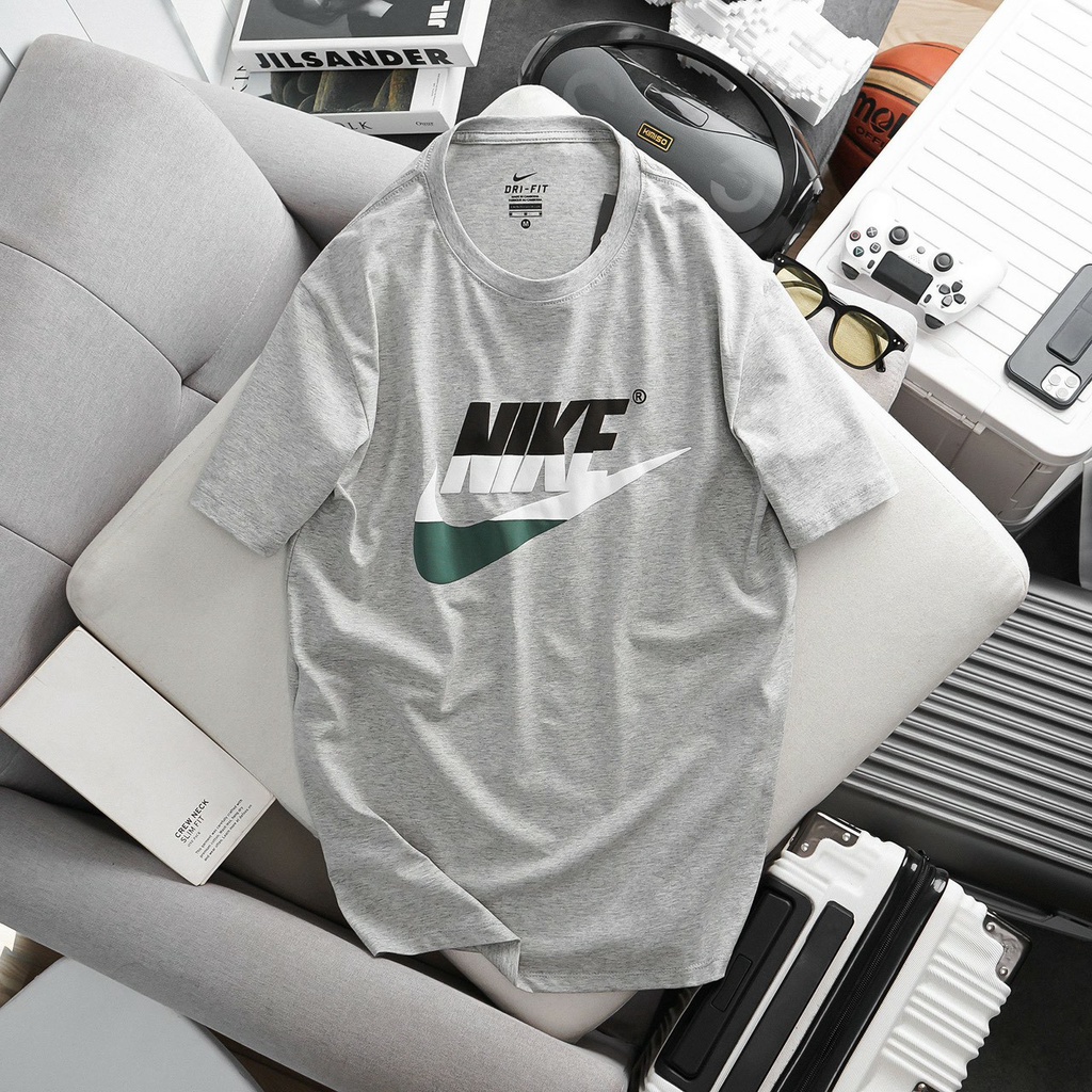 Áo thun thời trang thể thao, áo phông nam chất liệu cotton 4 chiều, logo in nổi cao cấp N23