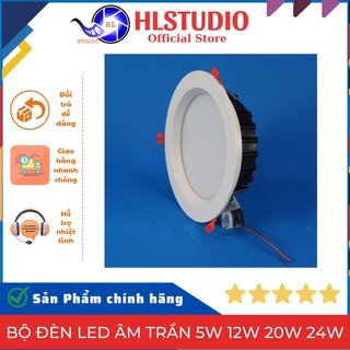 Bộ đèn Led âm trần đế dày siêu bền, công suất 5w 12w 20w 24w HL Lighting