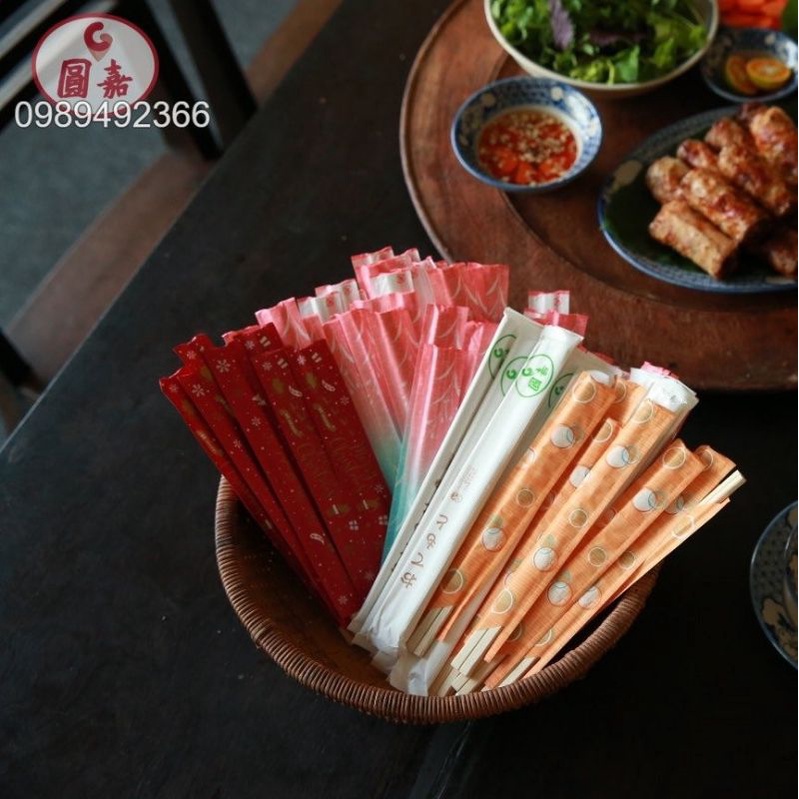 Bao đũa giấy màu trơn dùng 1 lần ở trong nhà hàng, bao đũa 500 tờ