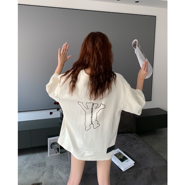 Áo Thun Tay Ngắn In Hình Gấu we11 Phong Cách Đường Phố Mới Chất Lượng Cao Cho Nam Và Nữ
