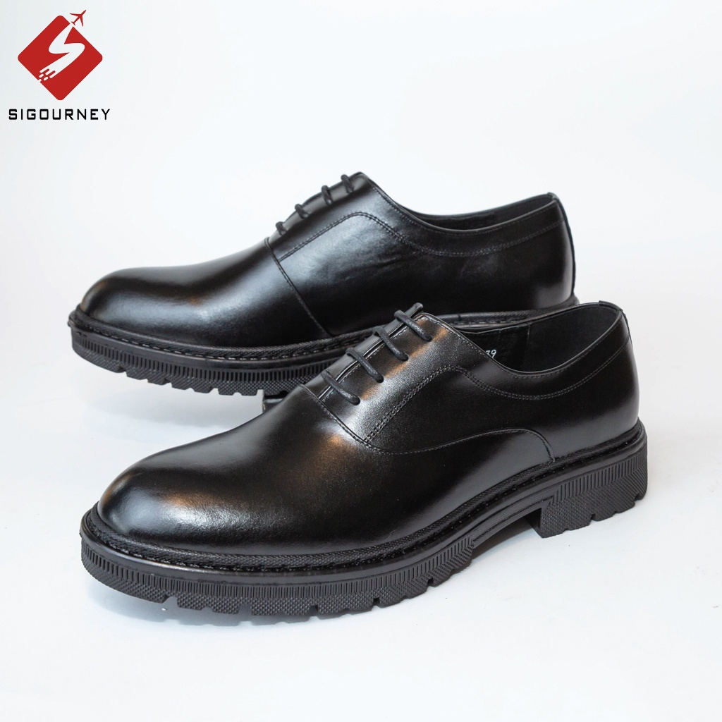 Giày Đốc Nam Da Bò Dáng Oxfords, Thiết Kế Lịch Lãm, Sang Trọng Màu Đen SDR04 Bảo Hành 18 Tháng