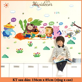 Decan dán tường gấu nhổ củ cải SK9037