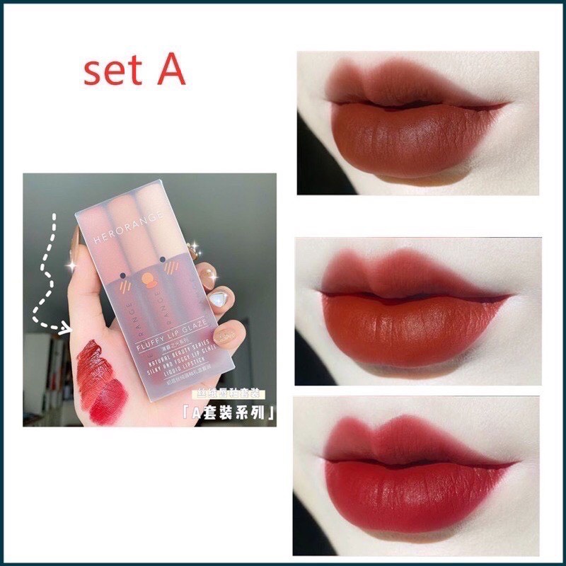 Set 3 son môi Hero Orange, Magic casa chất son mềm cao cấp dễ trang điểm