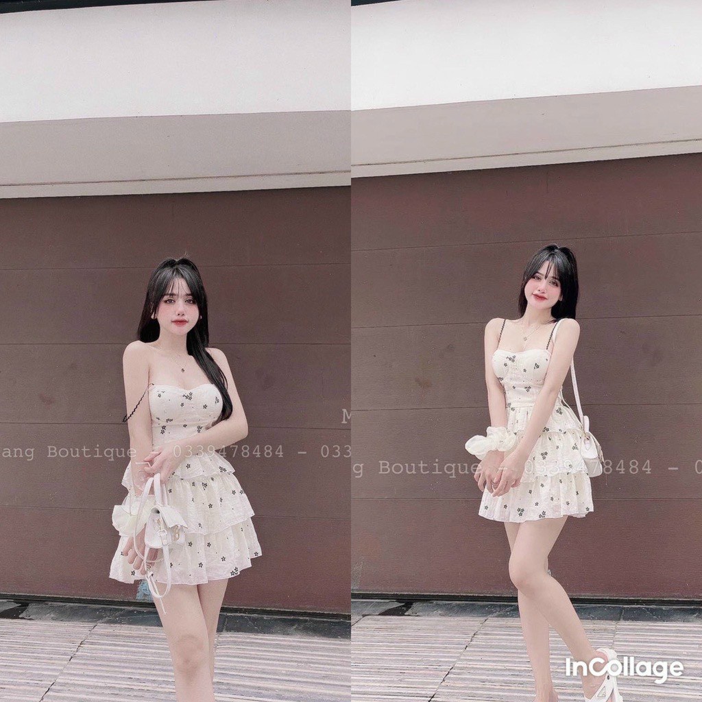 Đầm Nữ Dự Tiệc,Đầm 2 Dây Hoa Nhí Dáng Xoè,Maxi Đi Biển Dạo Phố Thiết Kế Tôn Dáng Sang Chảnh Thời Trang MJP