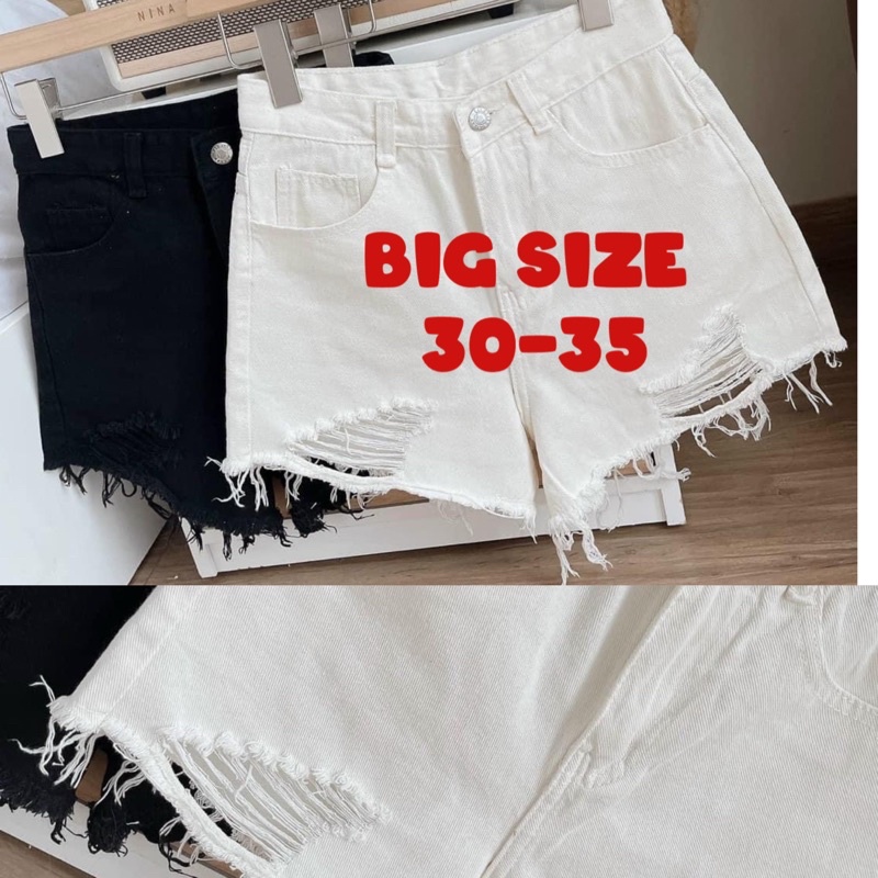 BIG SIZE Quần short jean nữ big size lưng cao short jean size đại 30-3