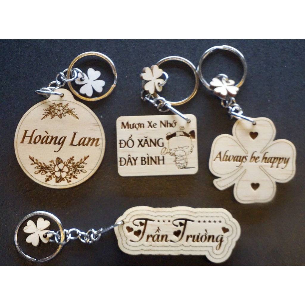 Móc Khóa Gỗ in Tên - in hình ảnh    của chính bạn và người thân