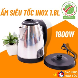 Ấm đun nước siêu tốc 1,8 lít, bình siêu tốc inox điện đun nước nóng, cắm nước sôi siêu nhanh Liigostore
