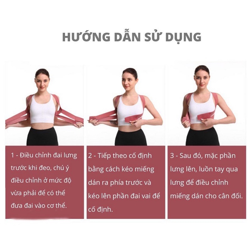 Đai chống gù lưng Đai Đeo Hỗ Trợ Điều Chỉnh Tư Thế Lưng Co Giãn Tốt Tiện Dụng Cho Nữ