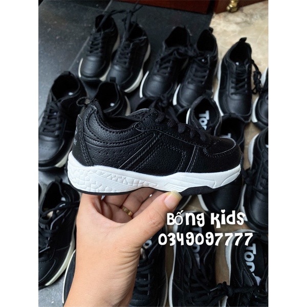 Giày Sneakers Bé Trai Da Đen Topper