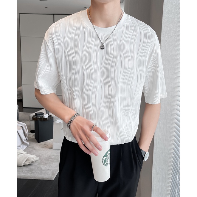 Áo thun nam Soonvn,chất liệu thun gân vân sóng nổi co giãn 4 chiều,thấm hút mồ hôi tốt P01