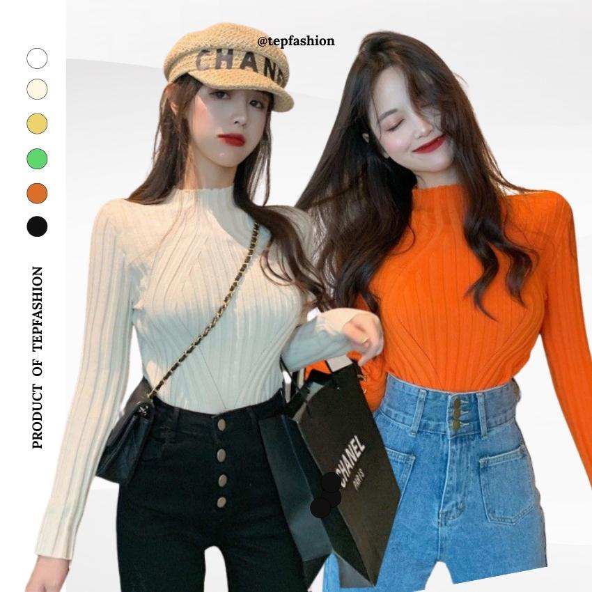 Áo Len Cổ Lọ 3 Phân Sọc Kẻ Trắm Nhiều Mầu T-ALC001 TEP FASHION