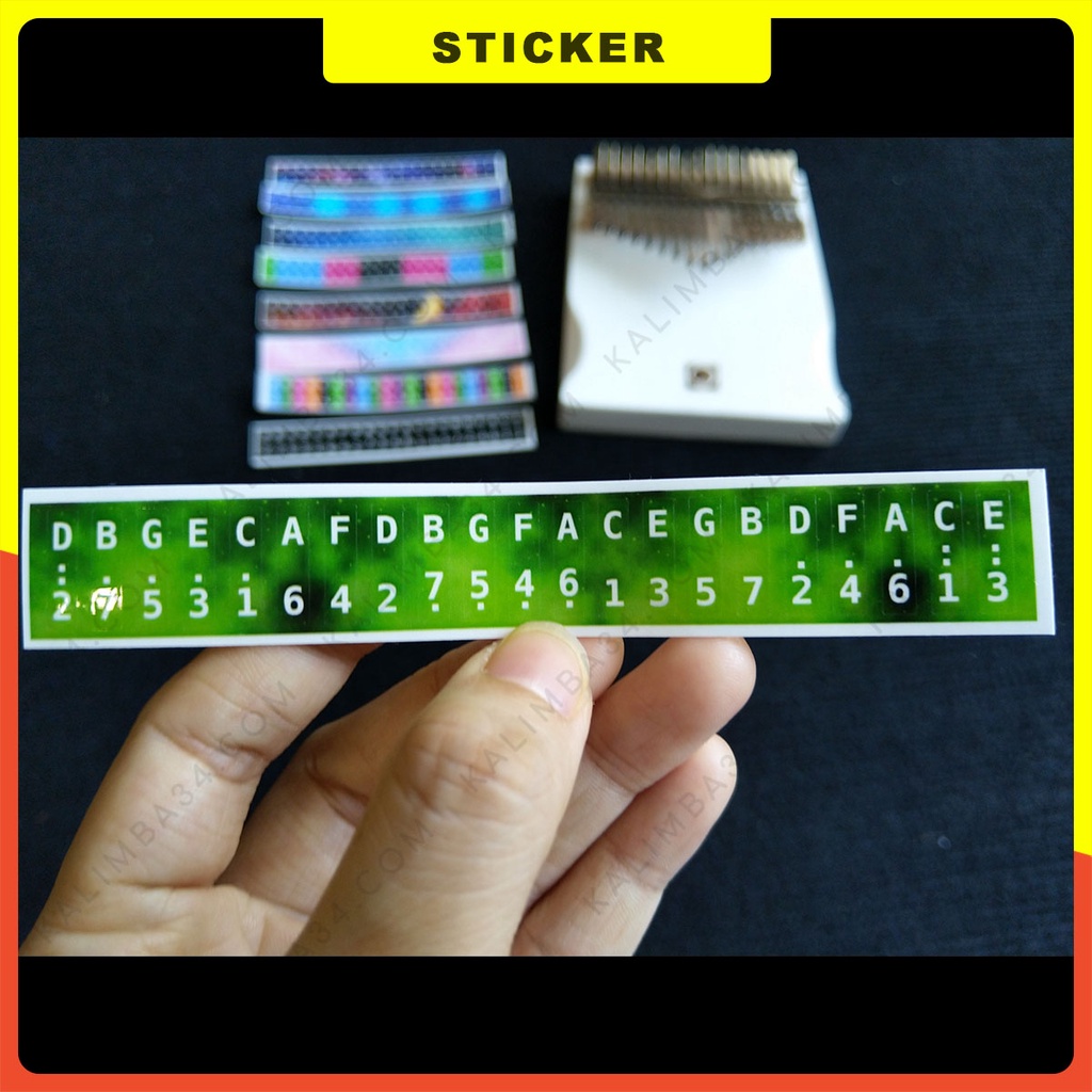 Giấy dán tiện dụng cho đàn kalimba 17 phím, 21 phím, miếng dán nhiều màu sticker cắt sẳn note nhạc