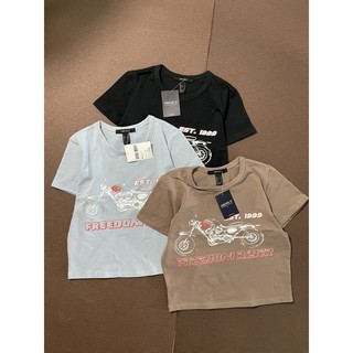 Áo thun crop top baby tee moto