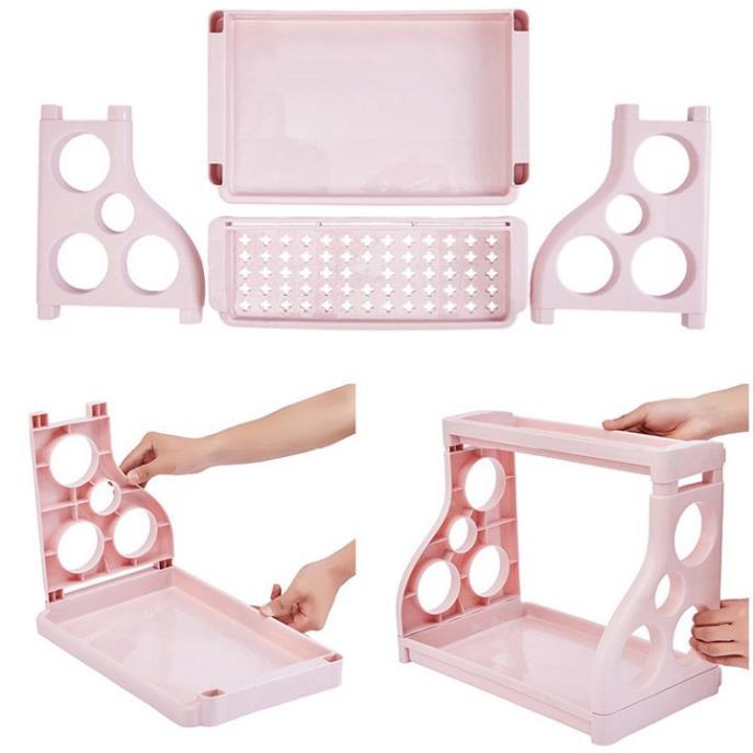 Kệ Gia Vị 2 Tầng Nhà Bếp Chất Liệu Nhựa (Kệ 2 Tầng 3 Ô TRÒN)