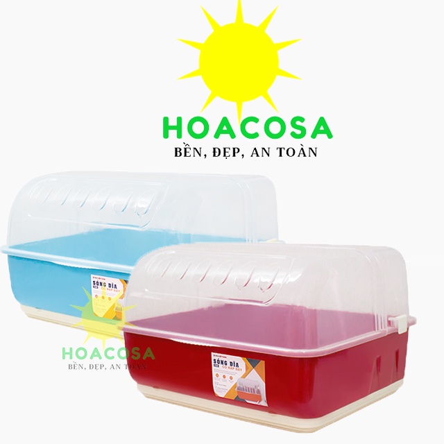 Kệ Úp Chén ( Khay Đựng Chén) Có Nắp Đậy Nhựa Hiệp Thành Đẹp, Cứng Cáp, Bền Lâu- Đồ Gia Dụng Hoacosa