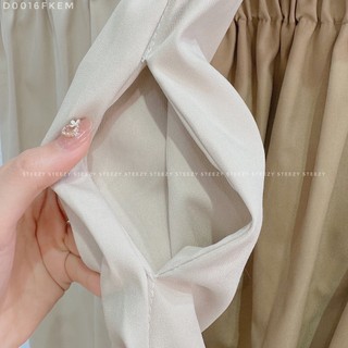 [D0016] Đầm sơ mi thô trơn chun lưng form vừa (Có sẵn//ảnh thật)