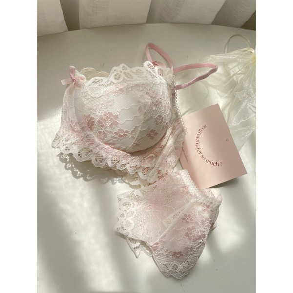 ROSIE | haruharu.label | Áo bralette ren trắng hồng, áo lót, lingerie, áo có gọng | BigBuy360 - bigbuy360.vn