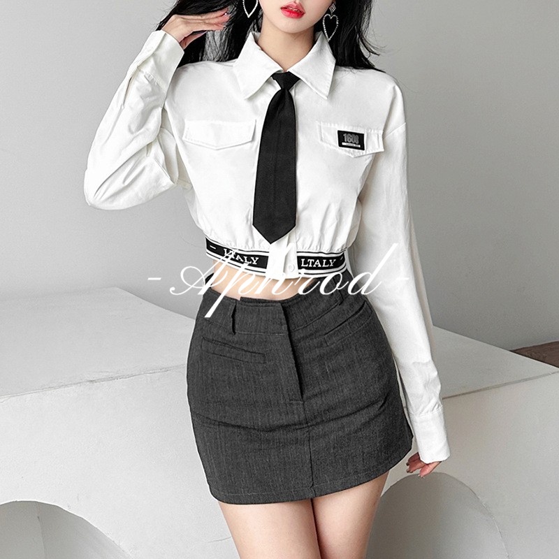 Áo Thun Cardigan Tay Dài Màu Trơn Dáng Ôm Hở Rốn Thời Trang Cho Nữ