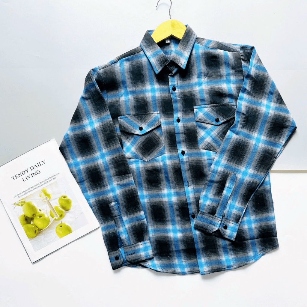 Áo Sơ Mi Caro Nam Cổ Bẻ Vải Mềm Mịn 4 Màu Phong Cách Soái Ca NEW UNISEX