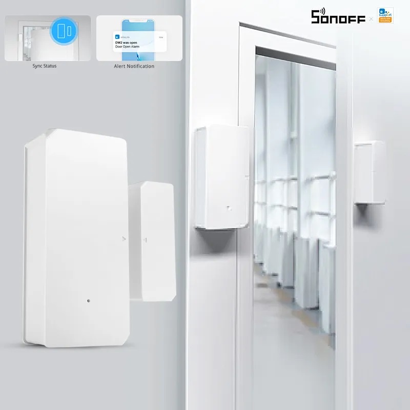 Cảm Biến Đóng Mở Cửa Sonoff Wifi Dw2, Báo Trạng Thái Đóng Mở Cửa, Door Sensor For Smarthome DW2
