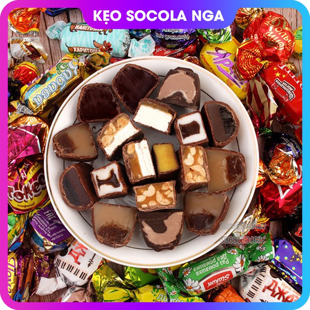 Kẹo Socola Nga Mix 8 Vị Gói 500g