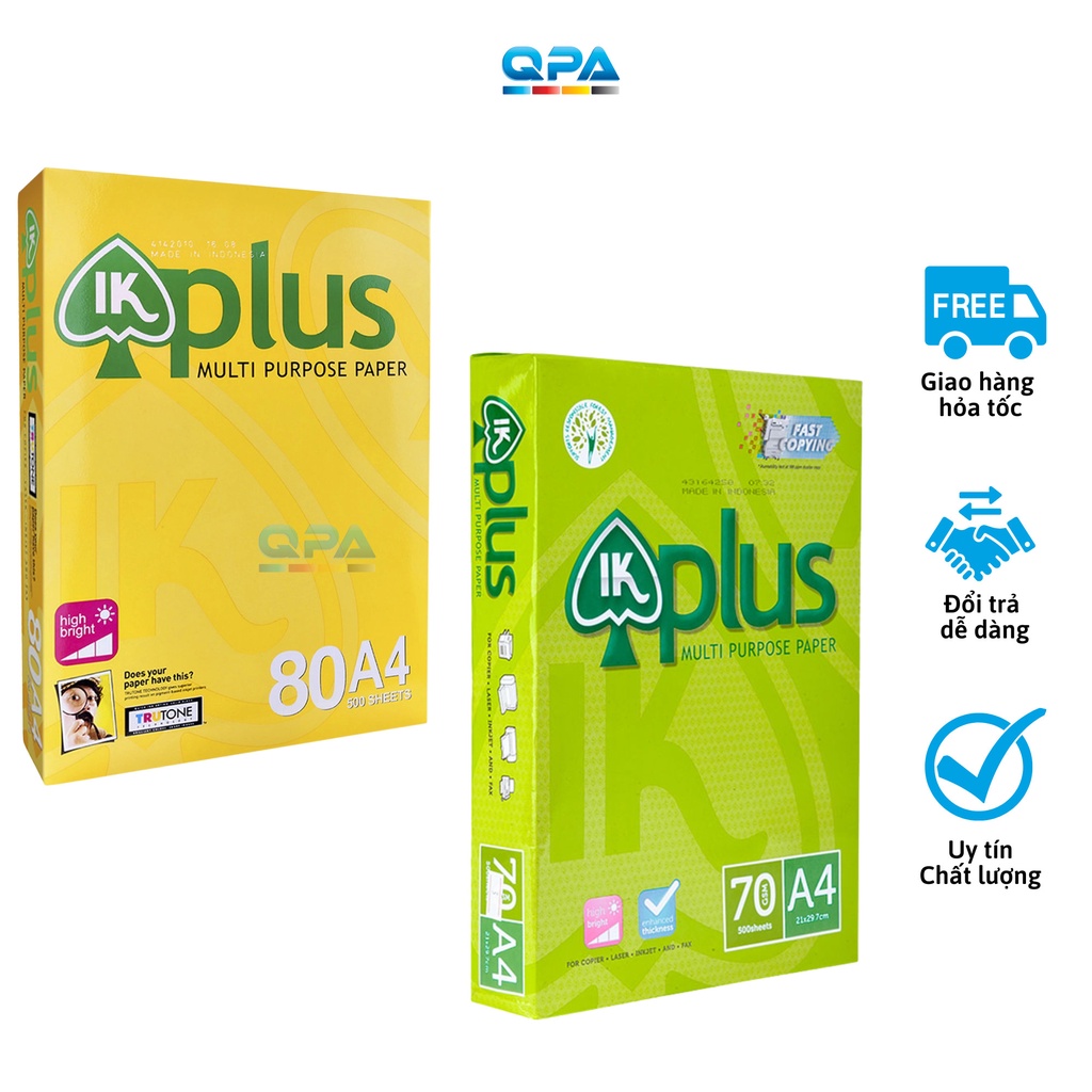Giấy A4 IK Plus 70gsm và 80gsm