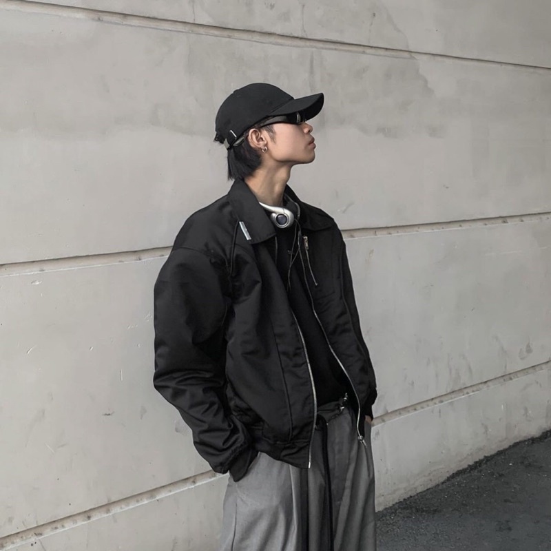 ÁO KHOÁC PIPED SEAM BOMBER CỔ BẺ FORM CROP 95MILES