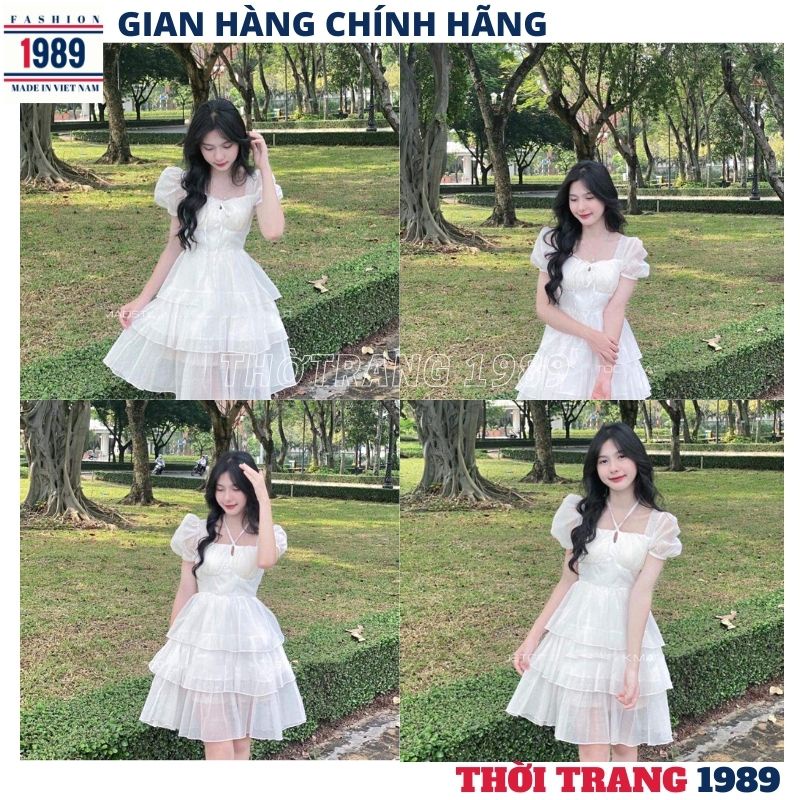 Đầm - nữ công chúa voan tơ 2 lớp 3 tầng V71 kiểu dáng hàn quốc ,váy dự tiệc tiểu thư -THỜI TRANG 1989