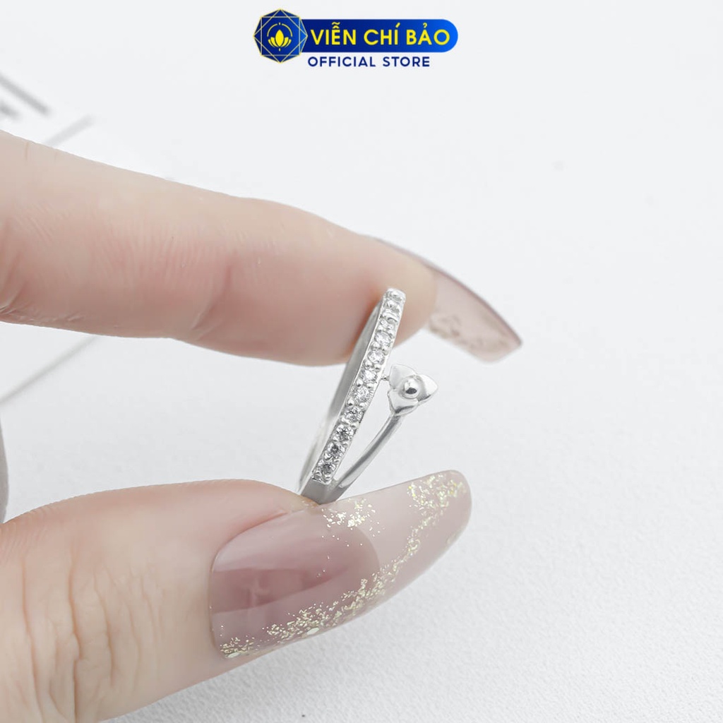 Nhẫn bạc nữ hoa hồng nhỏ chất liệu bạc 925 thời trang phụ kiện trang sức Viễn Chí Bảo N400002