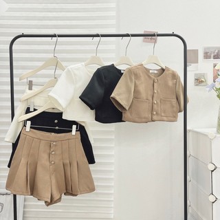 Set dạ mỏng xinh xinh/dạ crop/Chau.closet