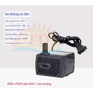 [ 3W không đèn ] Máy Bơm Nước Chìm cho Hồ Cá, Hòn Non, Bộ Thác Nước