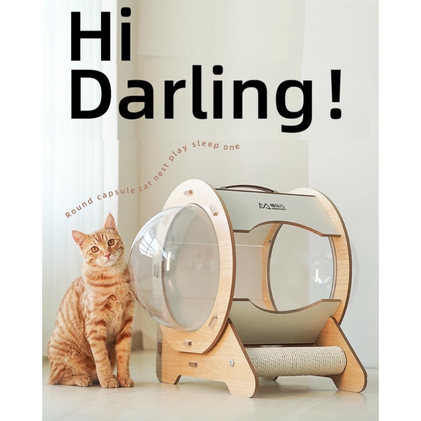 Nhà gỗ Phi hành gia đa năng kiêm cào móng cho mèo, catree - 4pets official