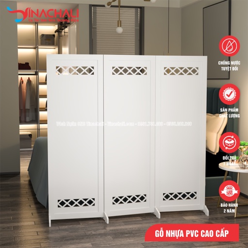 Vách Ngăn Phòng Spa, Vách Bình Phong, Vách Ngăn Phòng CNC, Vách Ngăn Trang Trí , Gỗ Nhựa PVC Cao Cấp - CLV18