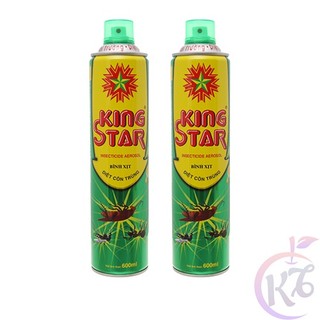 Combo 2 Bình xịt muỗi King Star chai 600ml hương chanh - hạ gục tiêu diệt nhanh côn trùng, kiến, gián