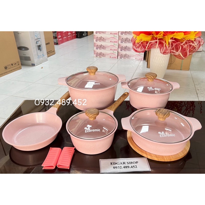 BỘ NỒI ĐÁY TỪ ECORAMIC CAO CẤP (QUÁNH 16CM, NỒI 18CM.20CM.22CM) CHÍNH HÃNG_HỒNG PHẤN