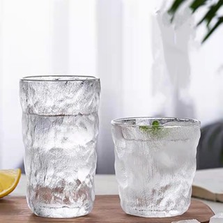 Ly thủy tinh đá nhám 300ml 360ml, cốc thủy tinh chịu nhiệt uống trà, cafe, nước ép, soda