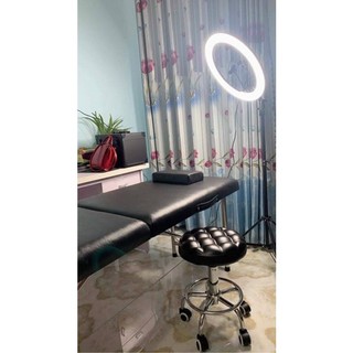 Giường phun xăm spa, giường massge nối mi gấp gọn vali hàng nhập khẩu với 2 thanh inox ngang.
