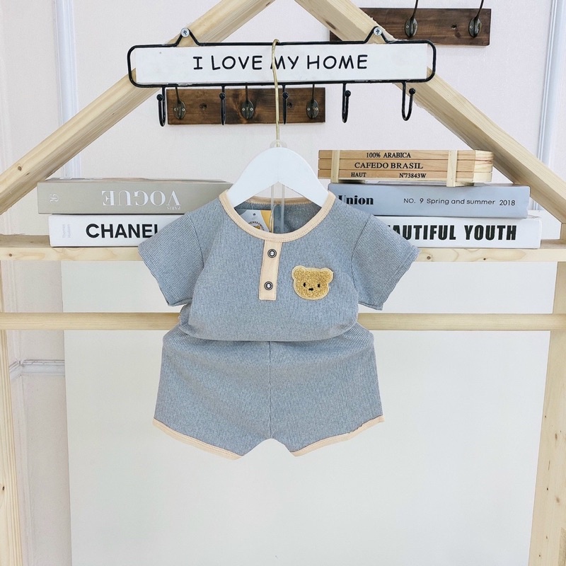 Bộ tăm thêu gấu nổi cho bé trai, bé gái, tăm lạnh siêu mát, ảnh thật shop chụp