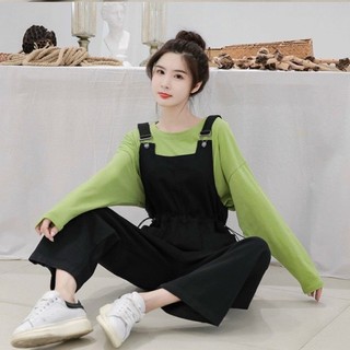 Yếm quần đen dài phối dây rút eo hàng đẹp!