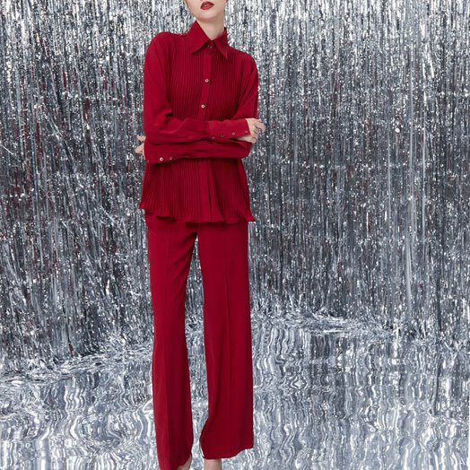 Quần suông lưng cao ly giữa, xẻ túi, khoá sau Gloria Pants | NYA STUDIO