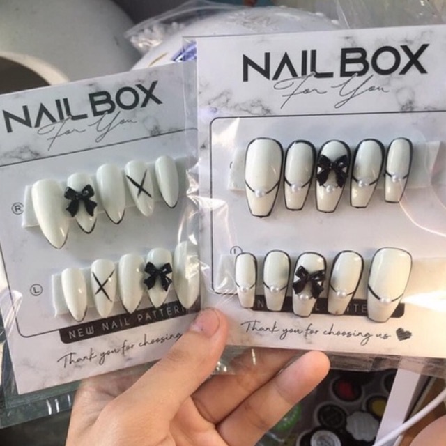 Nail box giá rẻ thiết kế sale lấy tương tác 35k, Móng úp handmade phong cách sang trọng