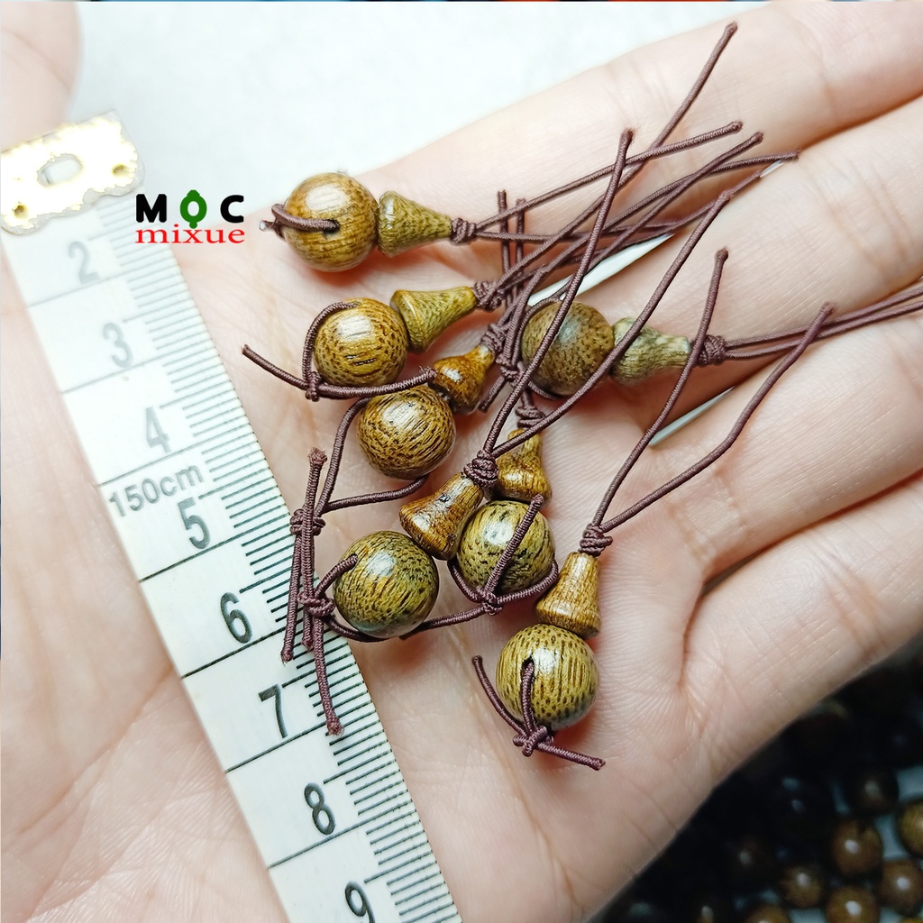 Hạt trầm tốc 3 lỗ hồ lô 10 mm, Hạt hồ lô để xâu nút chuỗi hạt xâu vòng handmade - Mỗ mixue